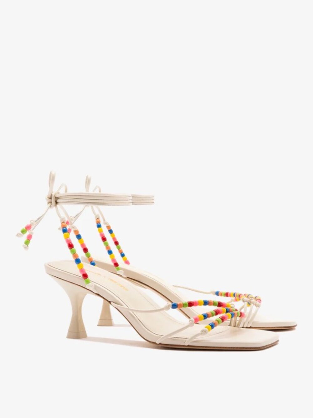 NEW Larroudé x Ciao Lucia: Eloisa Sandal Ivory Leather